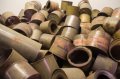 auschwitz-25 Una coleccin de botes de Zyklon-B, el gas txico utilizado en las ejecuciones msivas