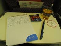 Comenzando a escribir la primera pgina del diario del viaje