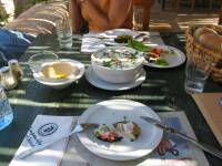 La comida: Baba Ganough, Homous y Pollo con Yogourt. Excelente