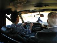 En el interior del taxi