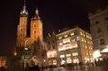cracovia-25 Vista nocturna de la Iglesia de Santa Mara, en el centro de Cracovia
